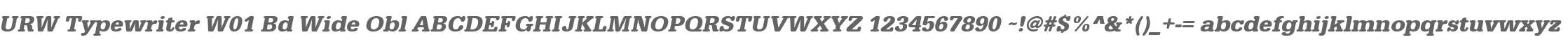 URW Typewriter W01 Bd Wide Obl