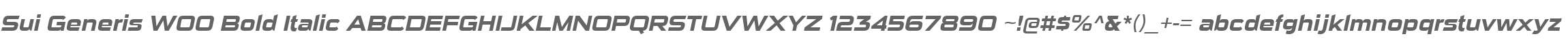 Sui Generis W00 Bold Italic