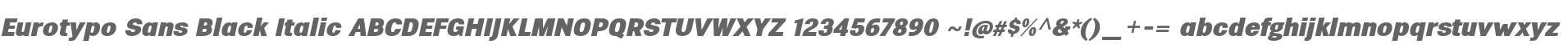 Eurotypo Sans Black Italic