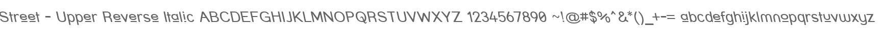 Street - Upper Reverse Italic