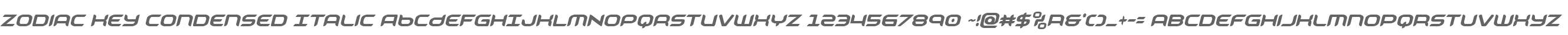 Zodiac Key Condensed Italic