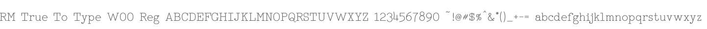 RM True To Type W00 Reg