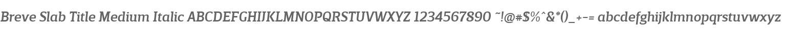 BreveSlabTitle-MediumItalic