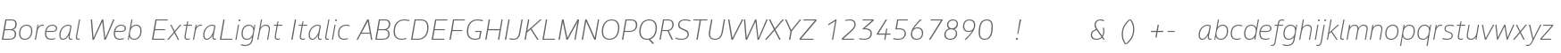 Boreal Web ExtraLight Italic