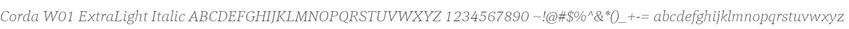 Corda W01 ExtraLight Italic