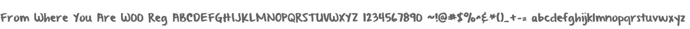 From Where You Are W00 Reg