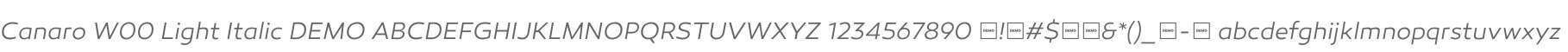 Canaro W00 Light Italic DEMO