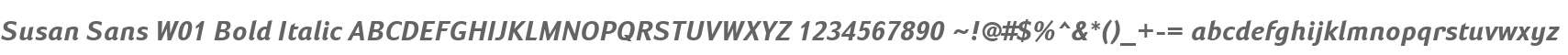 Susan Sans W01 Bold Italic