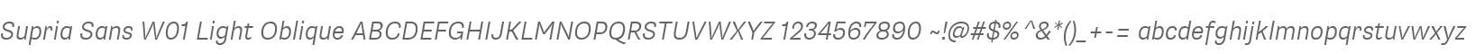 Supria Sans W01 Light Oblique