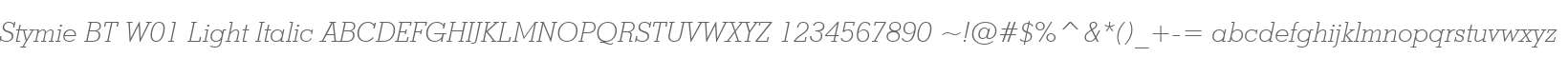 Stymie BT W01 Light Italic