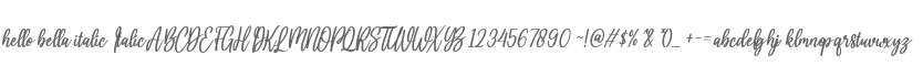hello bella italic Italic