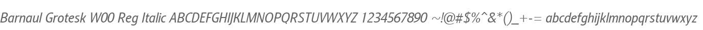 Barnaul Grotesk W00 Reg Italic