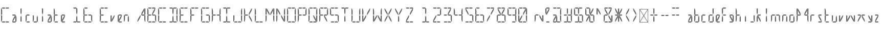 Calculate 16 Even