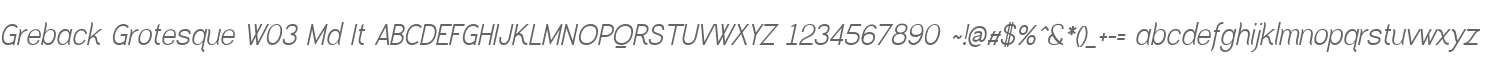 Greback Grotesque W03 Md It