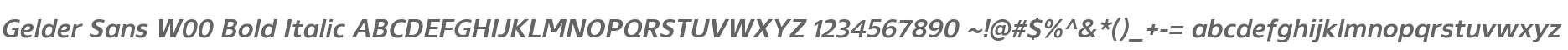 Gelder Sans W00 Bold Italic