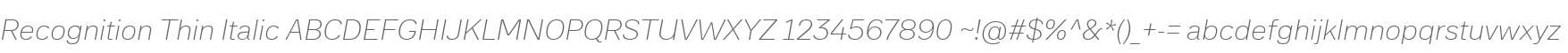 Recognition Thin Italic