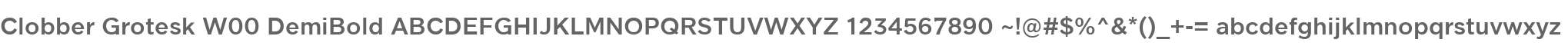 Clobber Grotesk W00 DemiBold