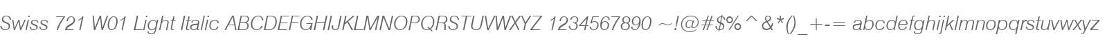 Swiss 721 W01 Light Italic