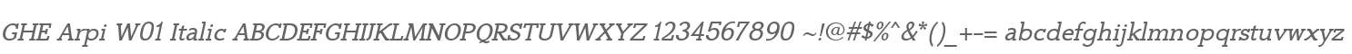 GHE Arpi W01 Italic