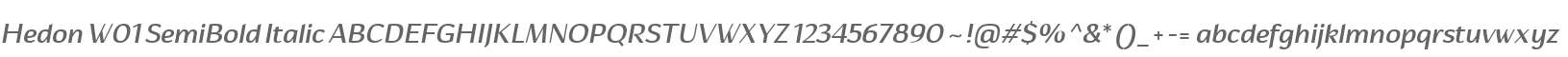 Hedon W01 SemiBold Italic