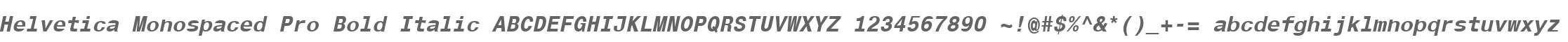 Helvetica Monospaced Pro Bold Italic