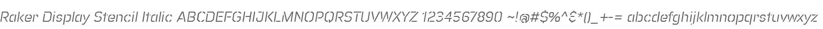 Raker Display Stencil Italic