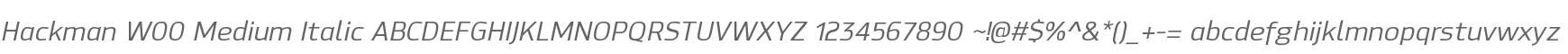 Hackman W00 Medium Italic