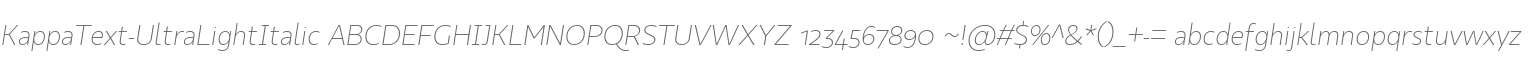 KappaText-UltraLightItalic