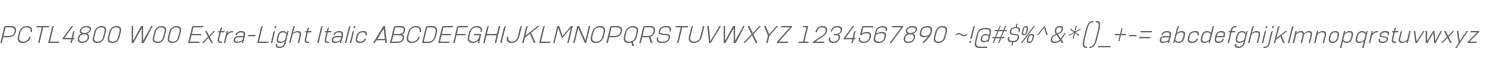 PCTL4800 W00 Extra-Light Italic