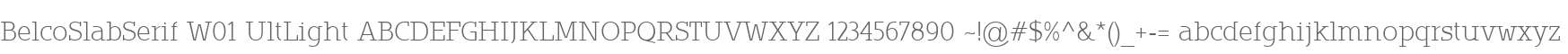 BelcoSlabSerif W01 UltLight