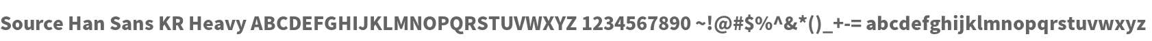 Source Han Sans KR Heavy