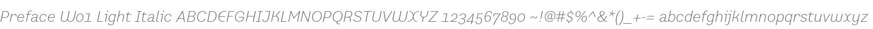 Preface W01 Light Italic