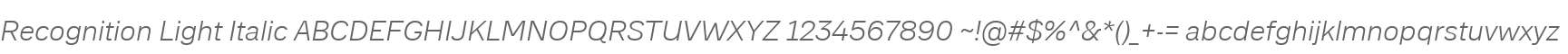 Recognition Light Italic