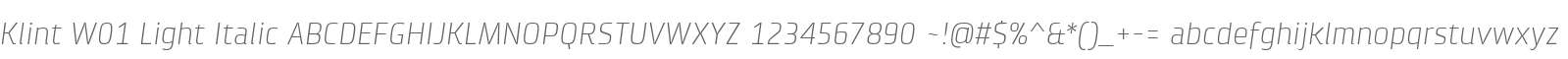 Klint W01 Light Italic