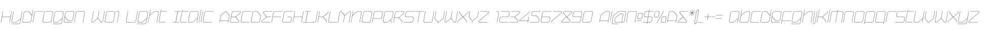 Hydrogen W01 Light Italic