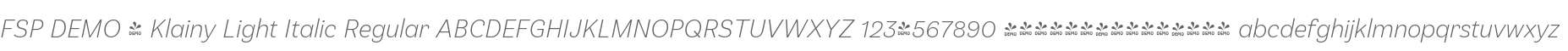 FSP DEMO - Klainy Light Italic