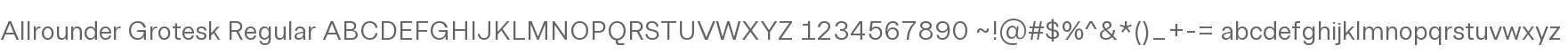 Allrounder Grotesk Regular