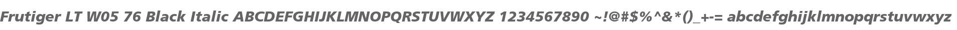 Frutiger LT W05 76 Black Italic