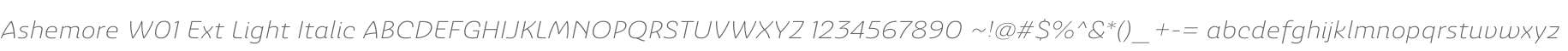 Ashemore W01 Ext Light Italic