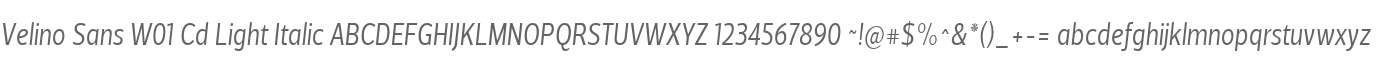 Velino Sans W01 Cd Light Italic