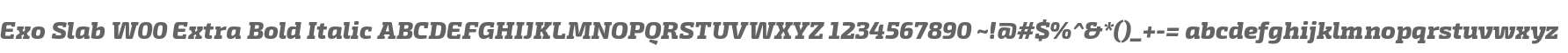 Exo Slab W00 Extra Bold Italic