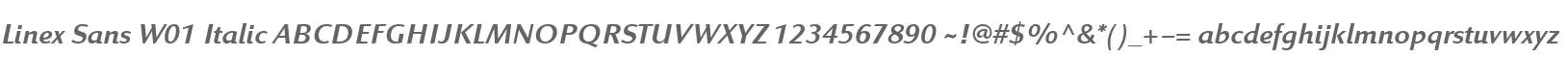 Linex Sans W01 Italic
