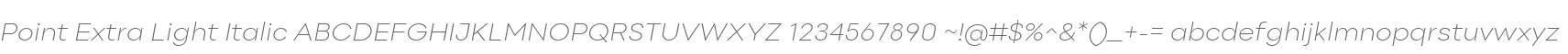 Point Extra Light Italic