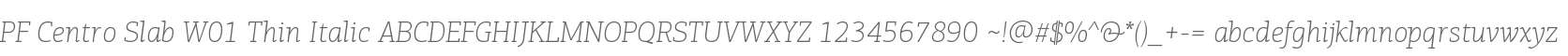 PF Centro Slab W01 Thin Italic