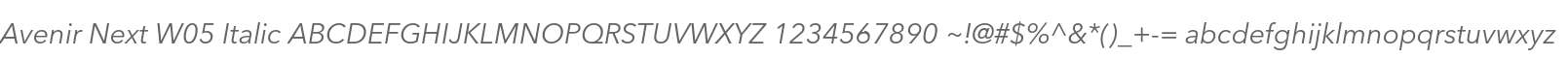 Avenir Next W05 Italic