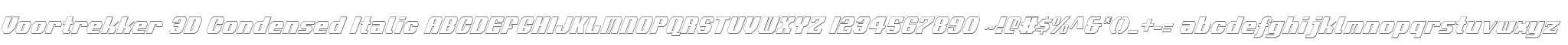 Voortrekker 3D Condensed Italic