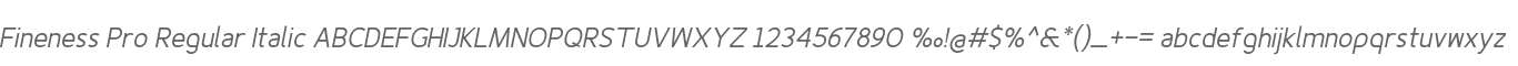 Fineness Pro Regular Italic