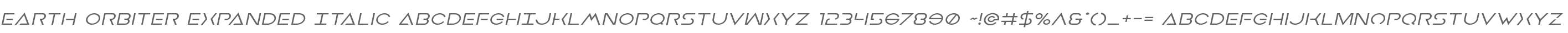 Earth Orbiter Expanded Italic