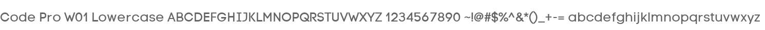 Code Pro W01 Lowercase
