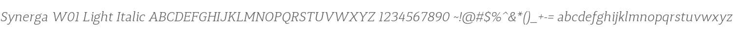 Synerga W01 Light Italic
